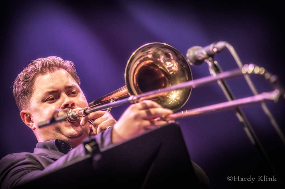 Gregor Sperzel, trombone, Millennium Jazz Orchestra, foto (C) Hardy Klink
